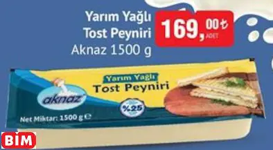 AKNAZ YARIM YAĞLI TOST PEYNİRİ